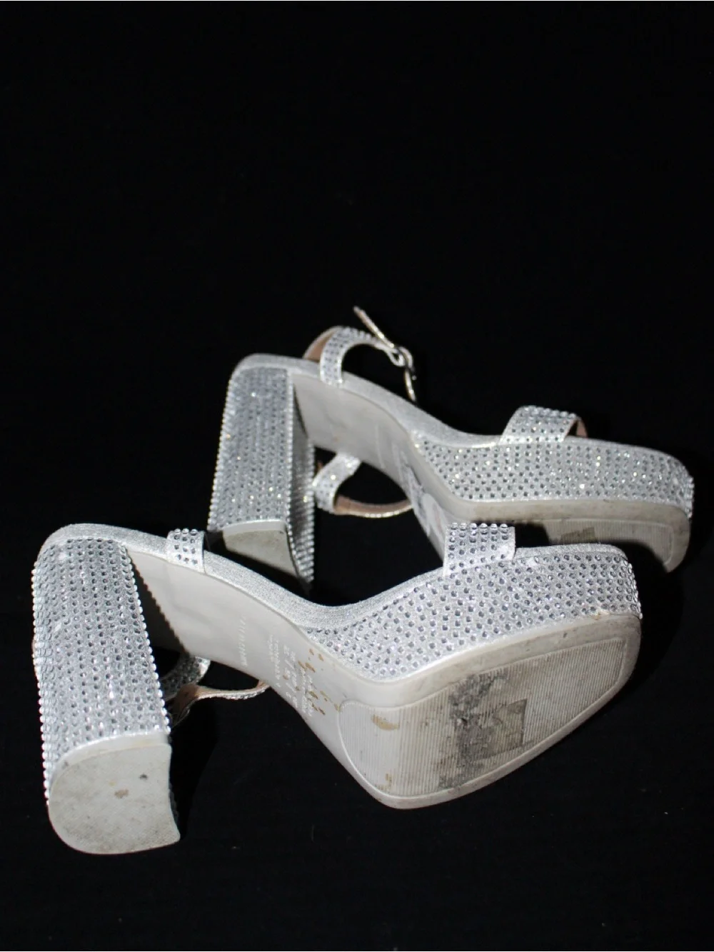Call It Spring Silver Rhinestone Platform Sandals - Picture 5 of 5